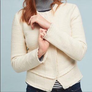 Anthropologie Ivory Textured Blazer